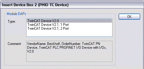 PROFINET device integration under TwinCAT 2.11 8: