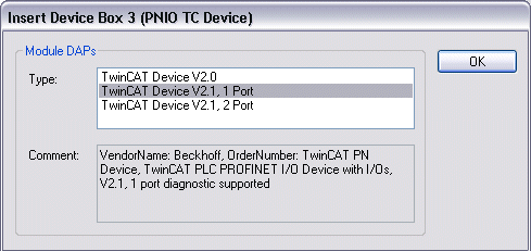PROFINET device integration under TwinCAT 2.11 9: