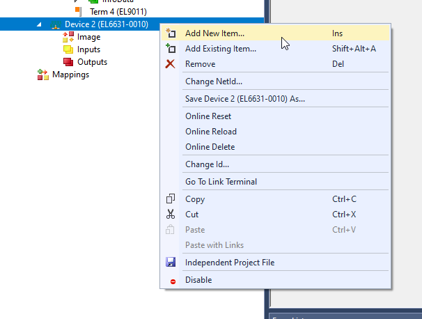 Integration via an EL663x-0010 5: