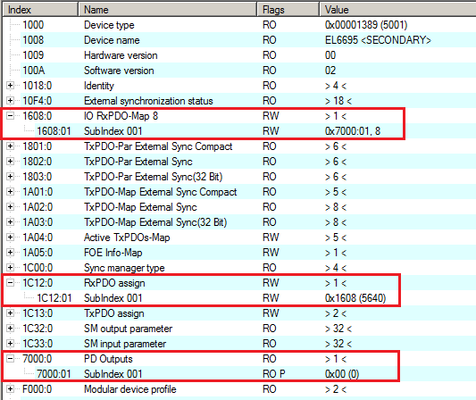 Selective PDO mapping 1: