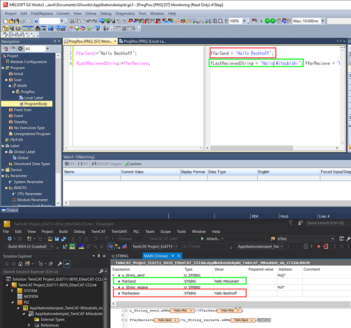 Application example 2 - Transferring character strings 4: