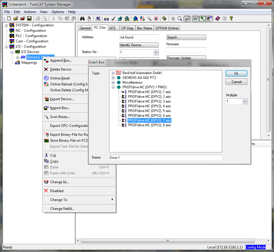 Configuring fieldbus devices 1: