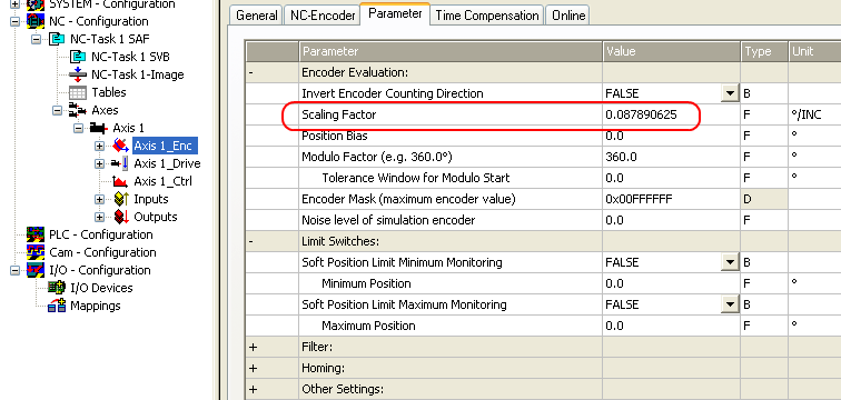 Configuring the main parameter - Selecting the reference velocity 4: