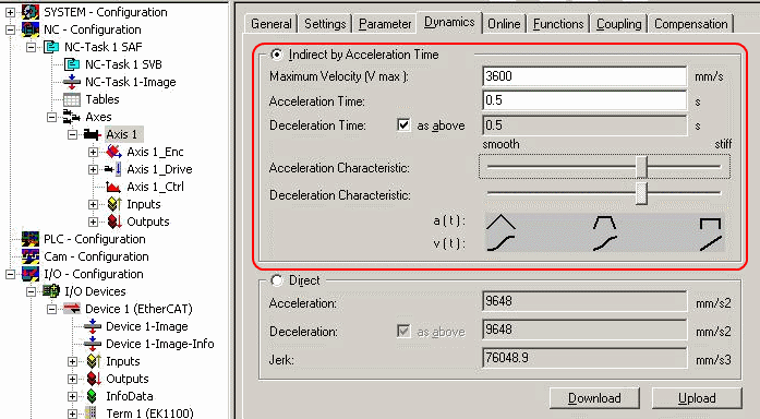 Configuring the main parameter - Selecting the reference velocity 10: