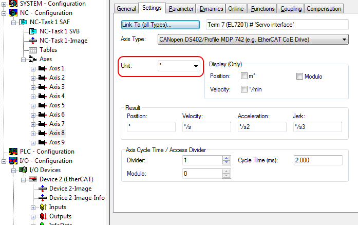 NC settings 1: