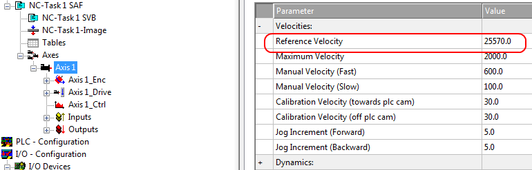 Reference velocity selection 1: