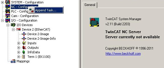 Integration into the TwinCAT NC 2: