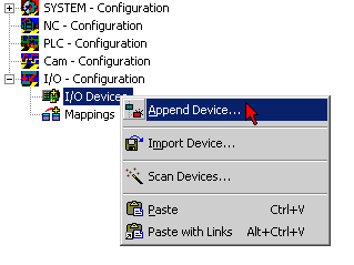 Inserting the terminal in the EtherCAT terminal network 3: