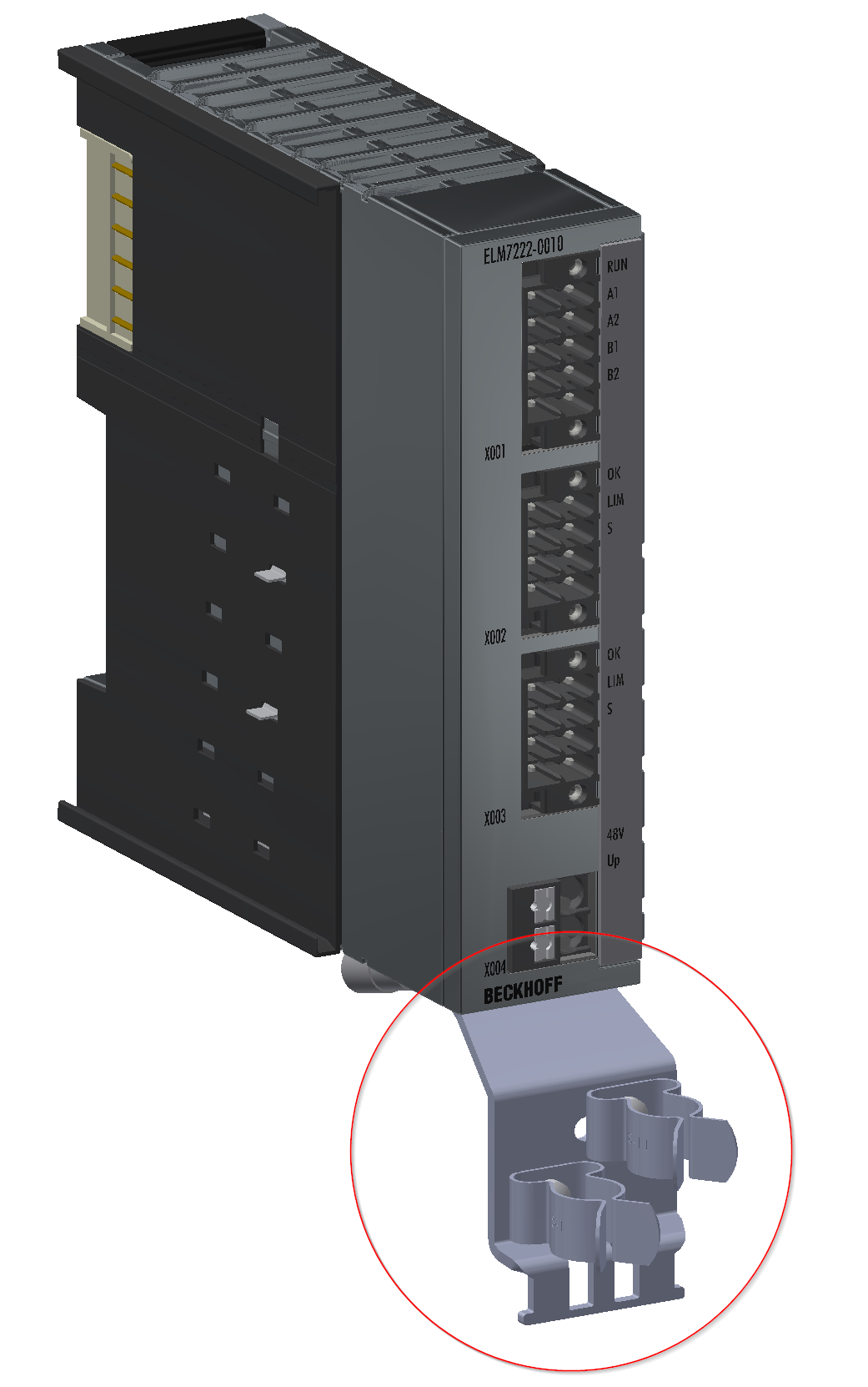 Shield connection for OCT motor cables 1: