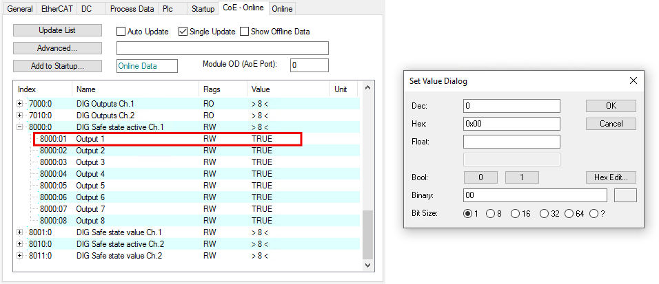 Behavior on EtherCAT failure 4: