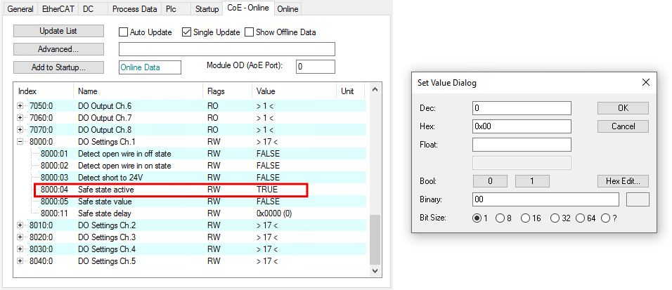 Behavior on EtherCAT failure 3: