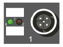 Status LEDs at the signal connections 1: