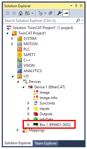 Setup in TwinCAT 3 1: