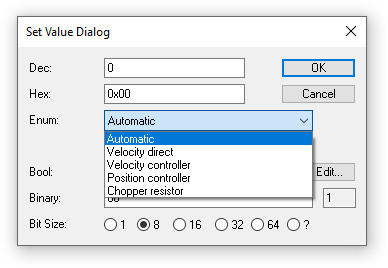 Selection of the operating mode 2: