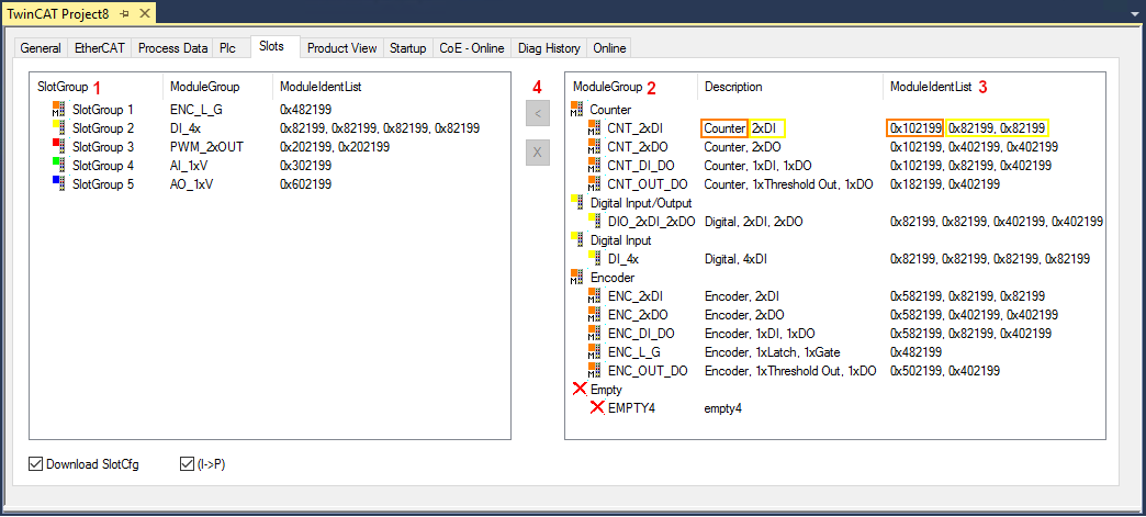 Basics of the "Modules/Slots" procedure 1: