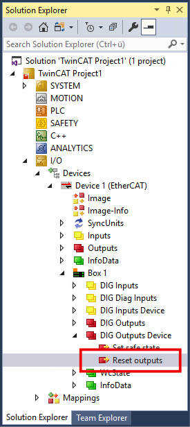 Behavior in case of lack of supply voltage 1: