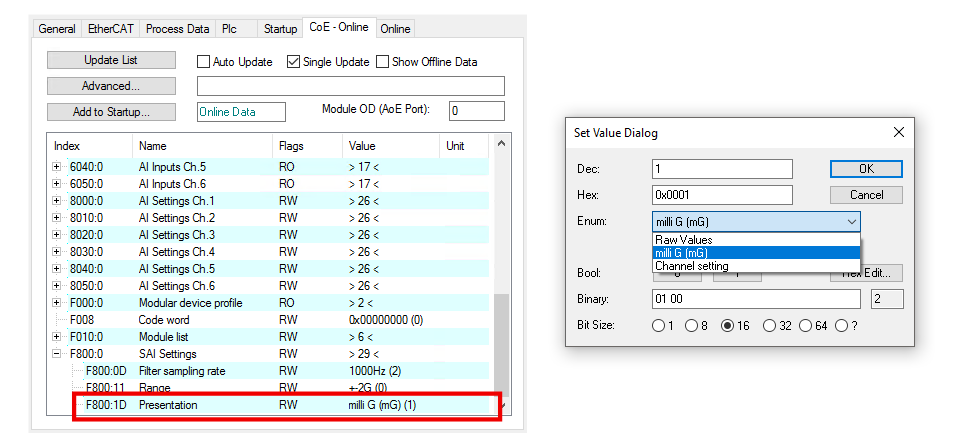 Scaling of the measured values 1: