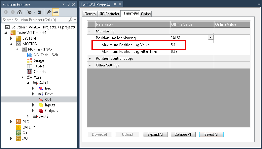 Position lag monitoring 1: