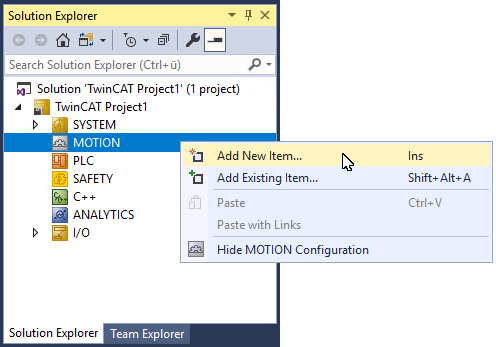 Integration into the NC configuration (manually) 1: