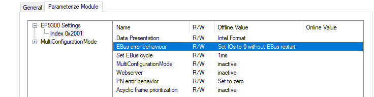 "EBus Error Behavior" 1: