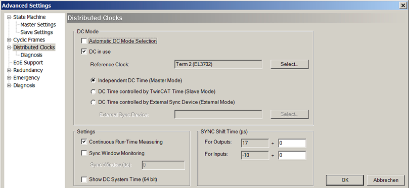 EtherCAT Distributed Clocks - default settings 4: