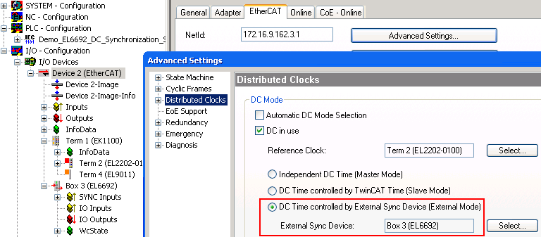 Sample: EL6692 bridge terminal 13: