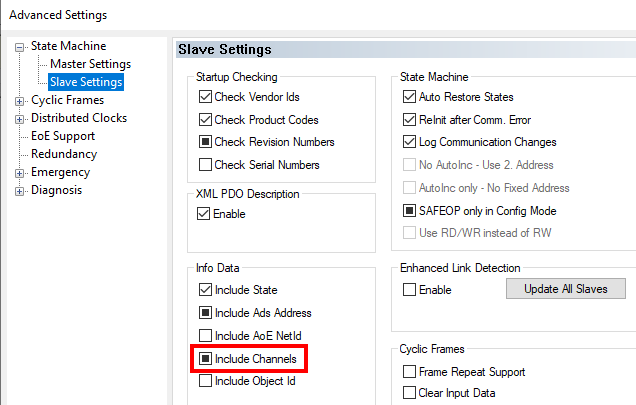 Displaying channels in InfoData (Include Channels) 4: