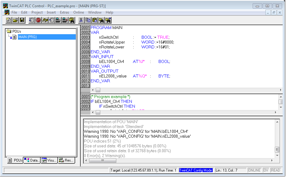 TwinCAT 2 ladder diagram plc 