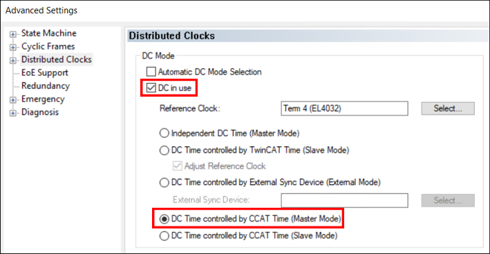 Coupling distributed clocks – EtherCAT master 4: