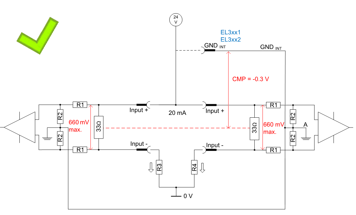 Wiring of differential current inputs 4: