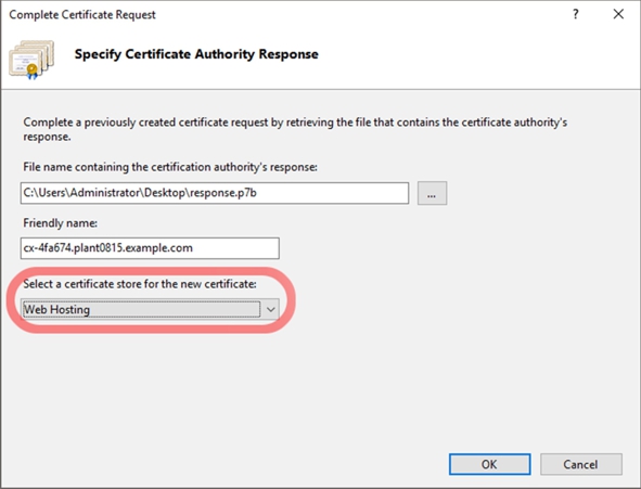 Importing the certificate 3: