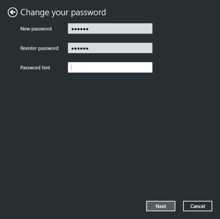 Change password 4: