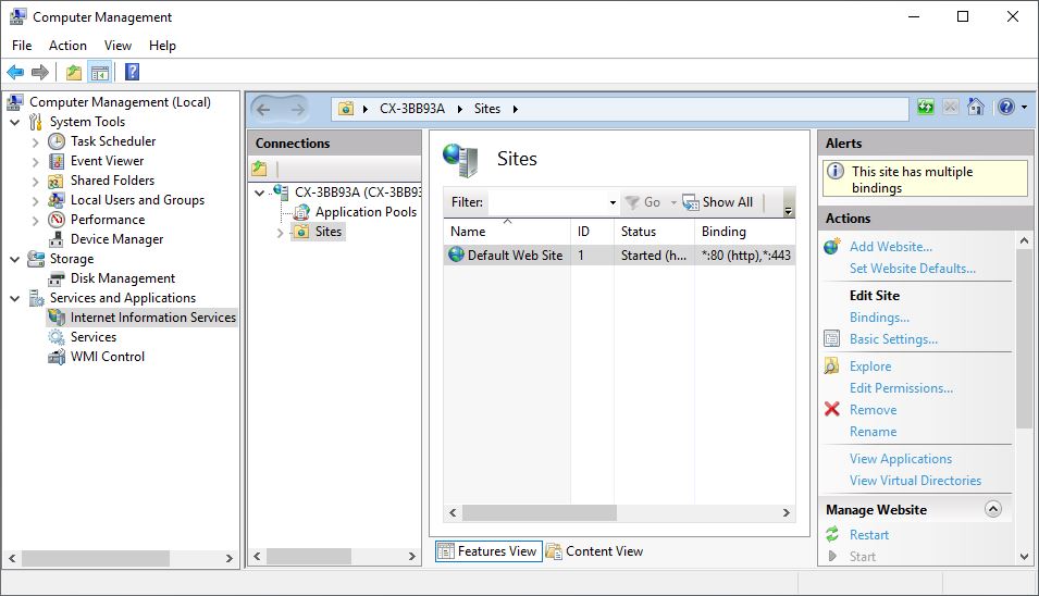 IIS web server 2: