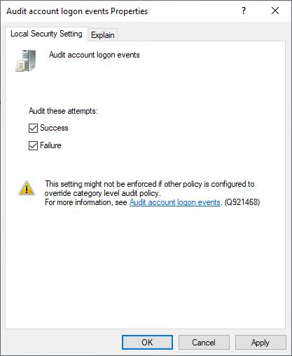 Audit account logon events 2: