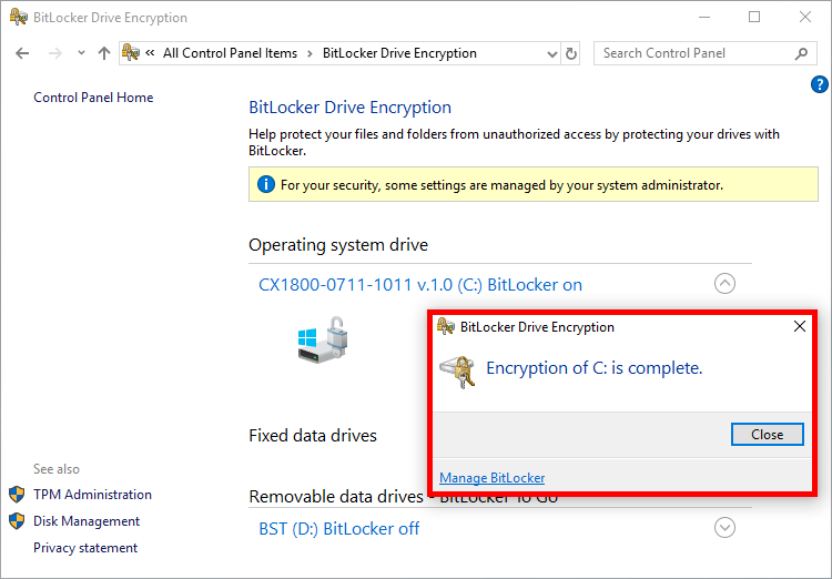 Encrypting your data carrier with BitLocker 4: