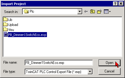 Importing a function block 2: