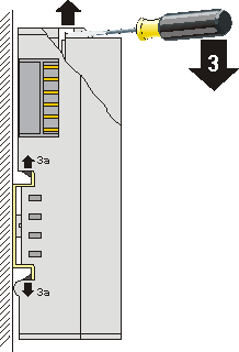 Mounting and demounting - traction lever unlocking 3: