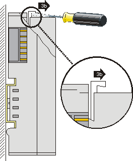 Mounting and demounting - traction lever unlocking 4: