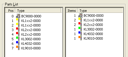 Part list 1: