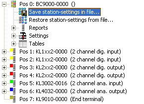 How to save a terminal station? 1: