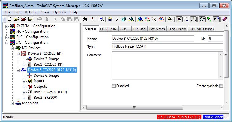 Adding a Profibus master 3: