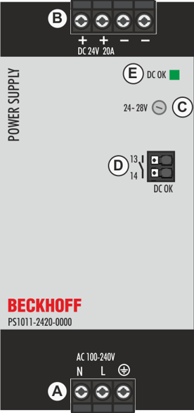 Front side and operating elements 1: