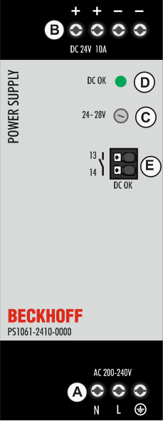 Front side and operating elements 1: