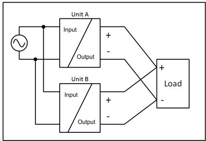 Parallel use to increase power 1: