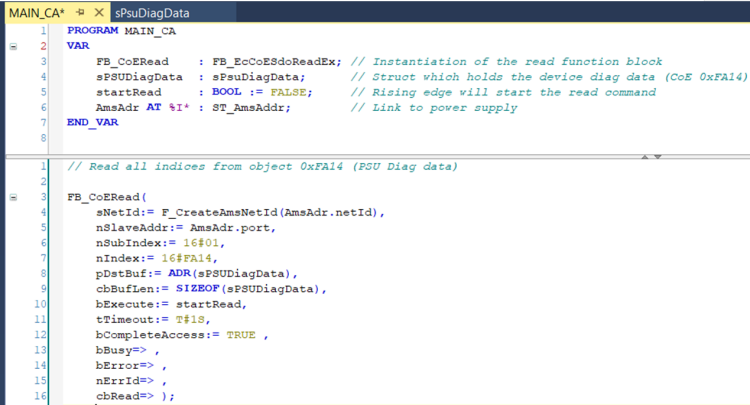 Complete access to "PSU Diag Data" 2: