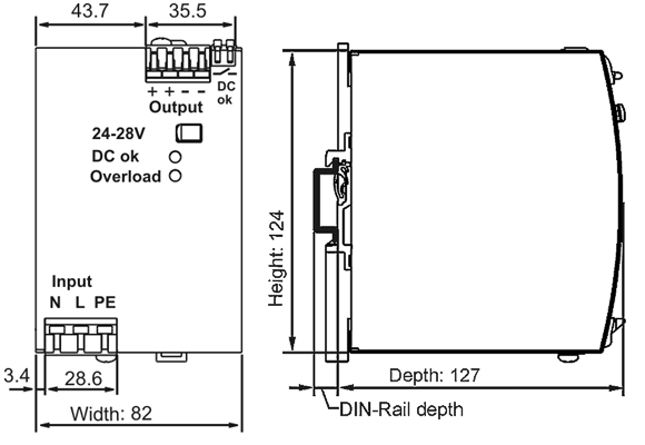 Dimensions and weight 1: