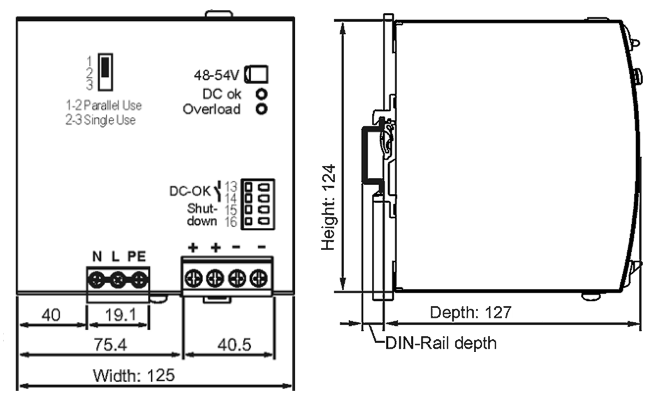 Dimensions and weight 1: