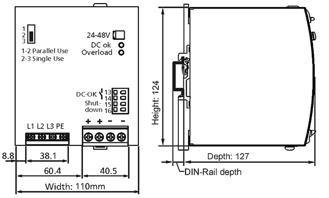 Dimensions and weight 1: