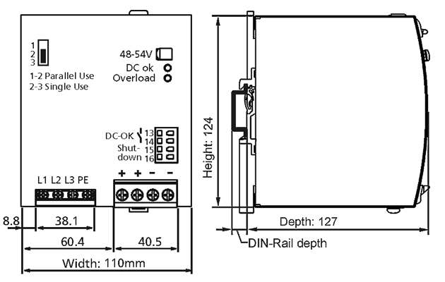 Dimensions and weight 1: