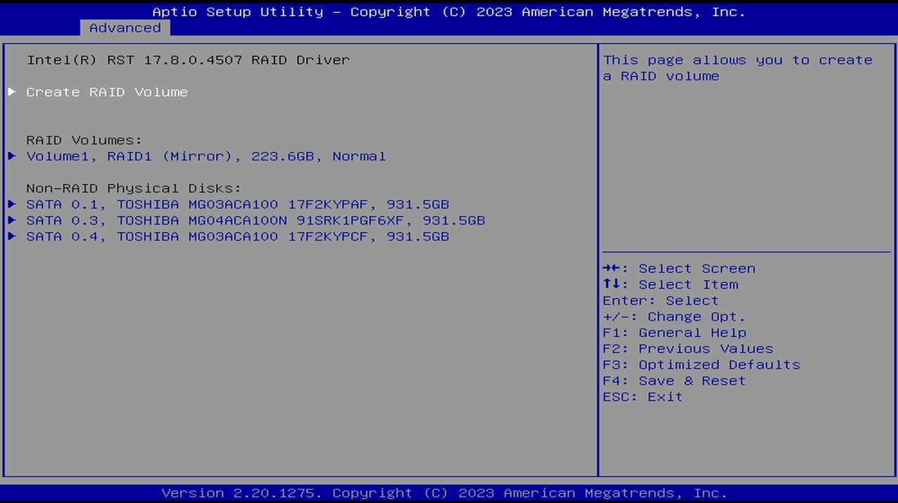 Deleting the RAID system via BIOS 2: